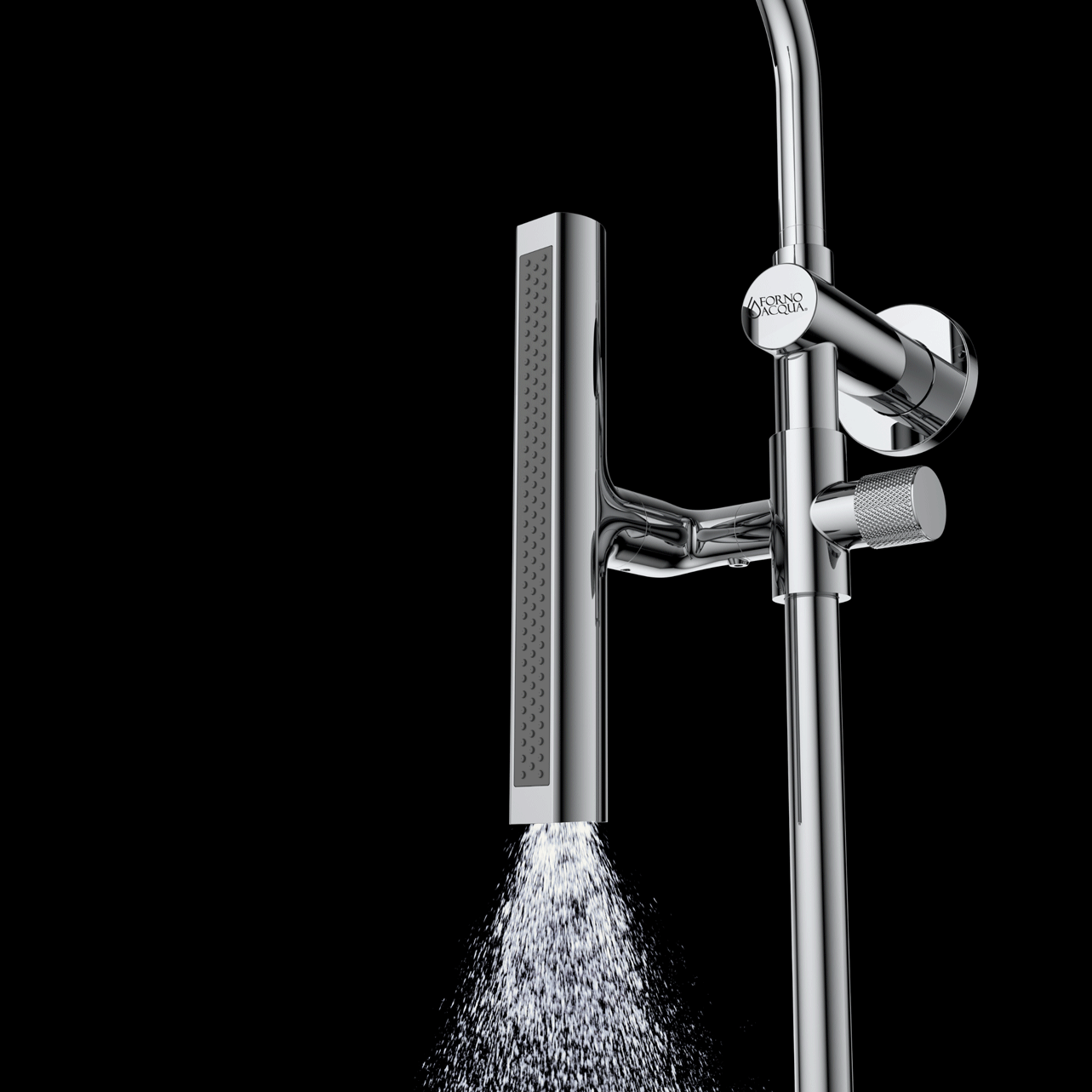 Forno Acqua AcquaFALL Shower, Brushed Nickel Finish, Overhead Rainfall Shower, 7 Way Diverter, Handheld Shower Head, Body Jets, 2.5 GPM Flow Rate
