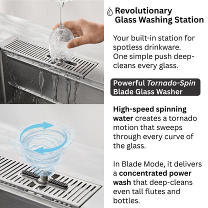 FORNO ACQUA 45 in. Drop-In/Undermount 3-Level Workstation Sink with Two Faucets & Glass Rinser