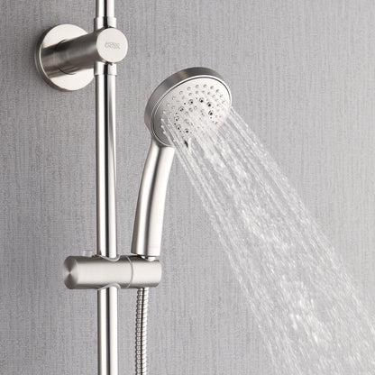 Forno Acqua AcquaSPA Retrofit Shower, Overhead Rainfall Shower, Handheld Shower Head, Body Jets, 6 Way Diverter, Brushed Nickel Finish, 2.5 GPM Flow Rate