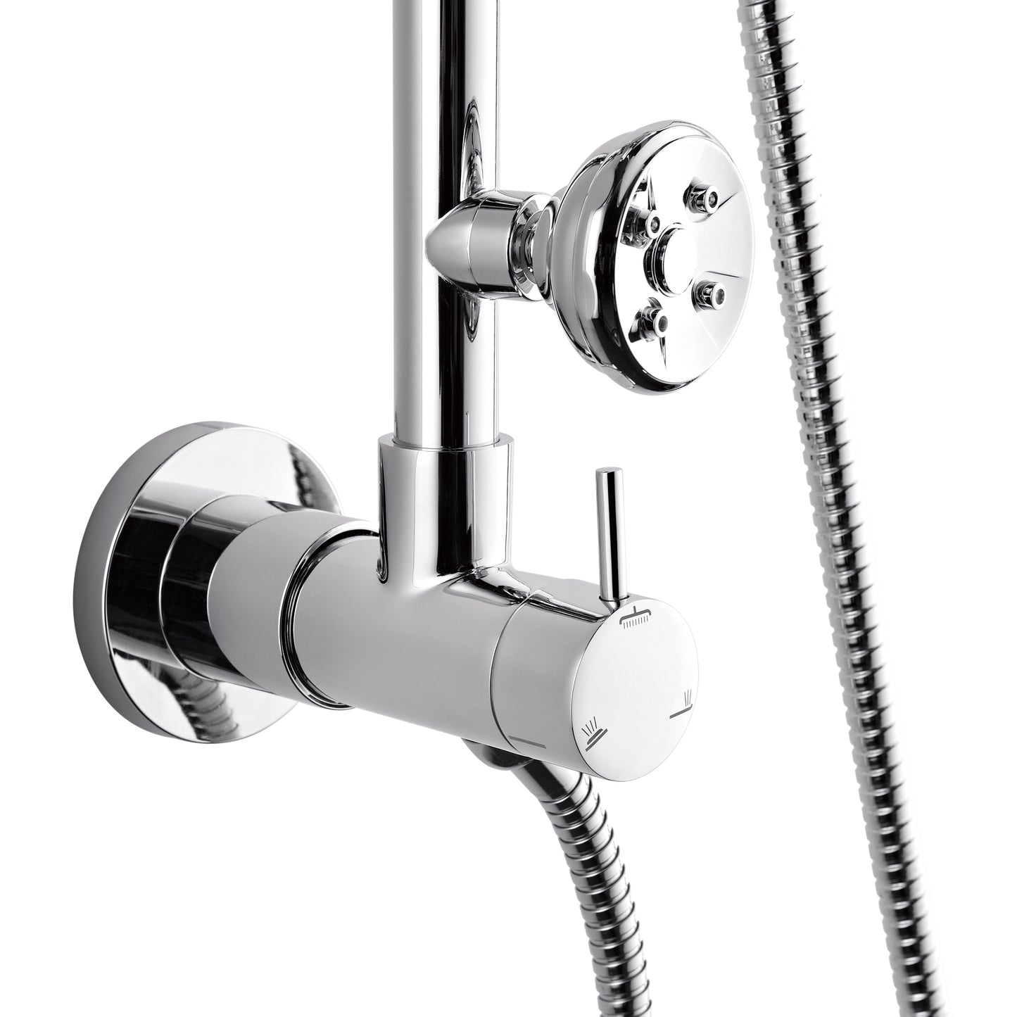 Forno Acqua AcquaSPA Retrofit Shower, Overhead Rainfall Shower, Handheld Shower Head, Body Jets, 6 Way Diverter, Polished Stainless Steel Finish, 2.5 GPM Flow Rate