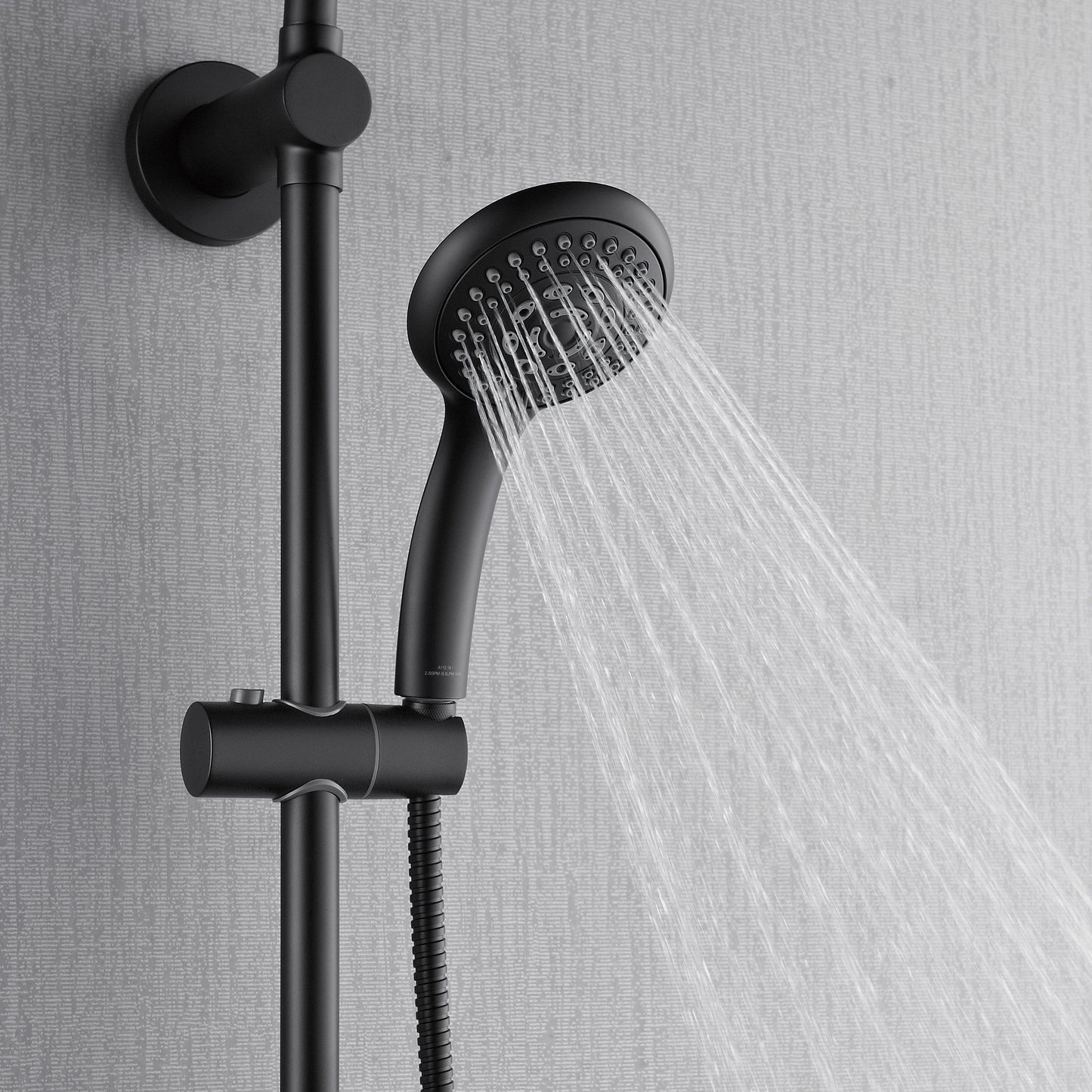 Forno Acqua AcquaSPA Retrofit Shower, Overhead Rainfall, 8 Inch Shower Head, Handheld Shower Head, Body Jets, 6 Way Diverter, Matte Black Finish, 2.5 GPM Flow Rate