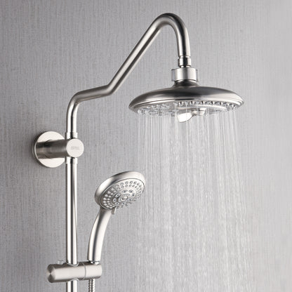 Forno Acqua AcquaSPA Retrofit Shower, Overhead Rainfall, 8 Inch Shower Head, Handheld Shower Head, Body Jets, 6 Way Diverter, Brushed Nickel Finish, 2.5 GPM Flow Rate