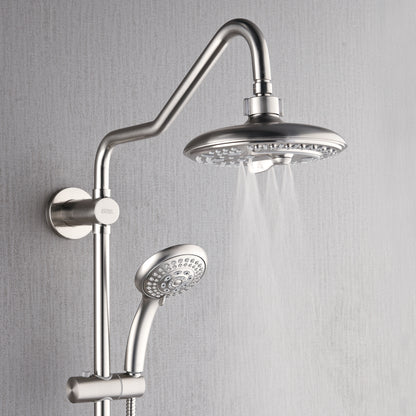 Forno Acqua AcquaSPA Retrofit Shower, Overhead Rainfall, 8 Inch Shower Head, Handheld Shower Head, Body Jets, 6 Way Diverter, Brushed Nickel Finish, 1.8 GPM Flow Rate