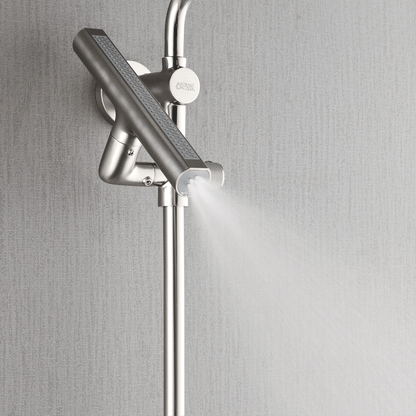 Forno Acqua AcquaFALL Shower, Brushed Nickel Finish, Overhead Rainfall Shower, Handheld Shower Head, Body Jets, 1.8 GPM Flow Rate