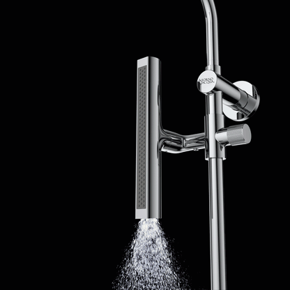 Forno Acqua AcquaFALL Shower, Brushed Nickel Finish, Overhead Rainfall Shower, 7 Way Diverter, Handheld Shower Head, Body Jets, 2.5 GPM Flow Rate