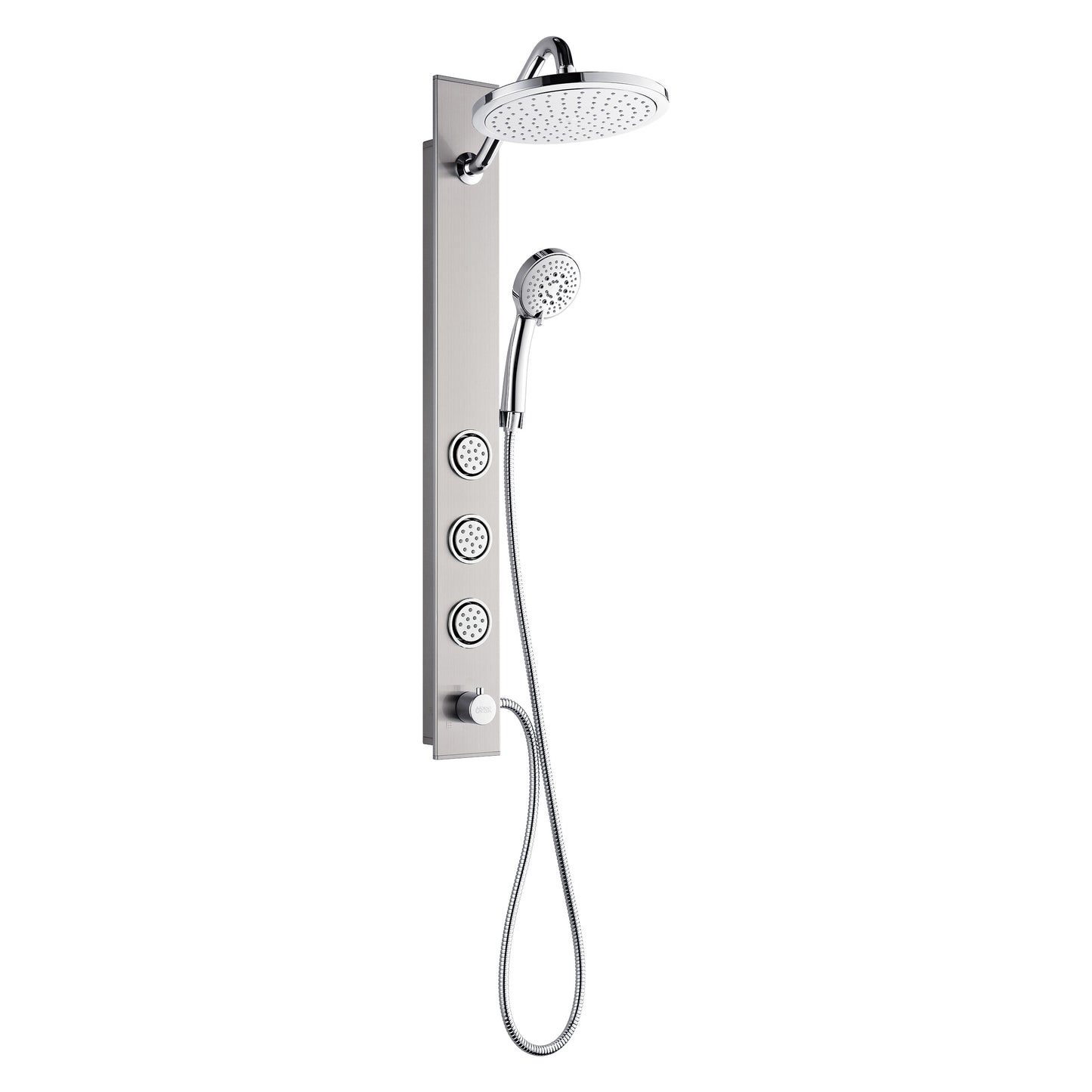 Forno Acqua AcquaSPA Shower Panel in Stainless Steel, Overhead Rainfall Shower, Handheld Shower Head, Body Jets, 1.8 GPM Flow Rate