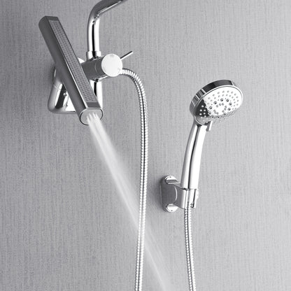 Forno Acqua AcquaFALL Mini Shower Head, Polished Stainless Steel Finish, Overhead Rainfall Shower, 7 Way Diverter, Handheld Shower Head, Body Jets, 2.5 GPM Flow Rate