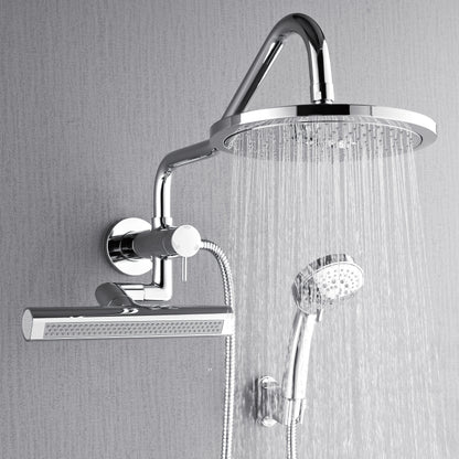 Forno Acqua AcquaFALL Mini Shower Head, Polished Stainless Steel Finish, Overhead Rainfall Shower, 7 Way Diverter, Handheld Shower Head, Body Jets, 1.8 GPM Flow Rate