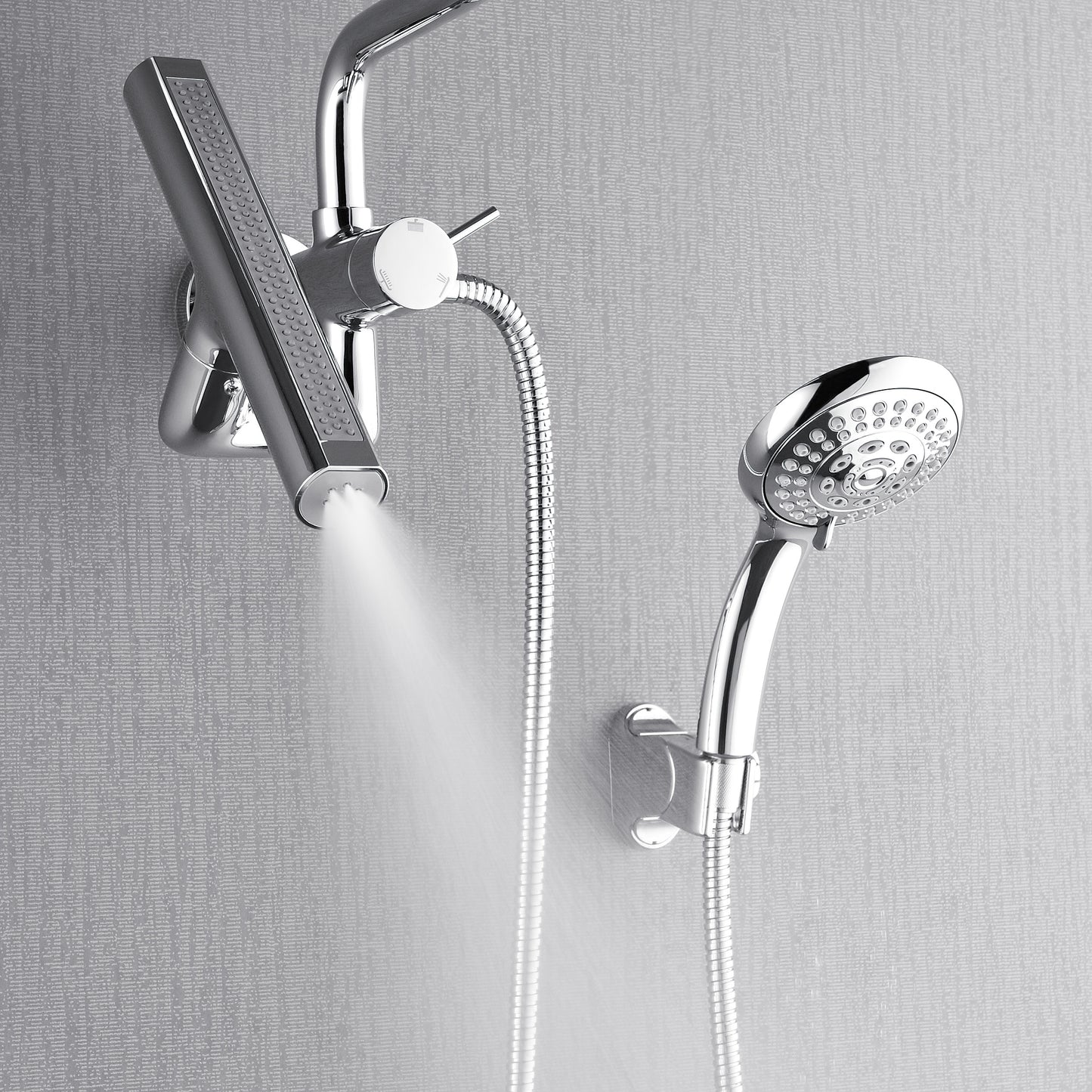 Forno Acqua AcquaFALL Mini 8 Inch Shower Head, Polished Stainless Steel Finish, Overhead Rainfall Shower, Handheld Shower Head, Body Jets, 2.5 GPM Flow Rate