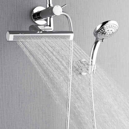 Forno Acqua AcquaFALL Mini 8 Inch Shower Head, Polished Stainless Steel Finish, Overhead Rainfall Shower, Handheld Shower Head, Body Jets, 1.8 GPM Flow Rate
