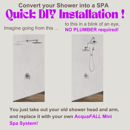 Forno Acqua AcquaFALL Mini 8 Inch Shower Head, Polished Stainless Steel Finish, Overhead Rainfall Shower, Handheld Shower Head, Body Jets, 1.8 GPM Flow Rate