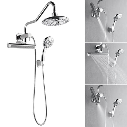 Forno Acqua AcquaFALL Mini 8 Inch Shower Head, Polished Stainless Steel Finish, Overhead Rainfall Shower, Handheld Shower Head, Body Jets, 2.5 GPM Flow Rate