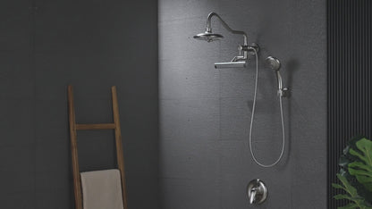 Forno Acqua AcquaFALL Mini 8 Inch Shower Head, Matte Black Finish, Overhead Rainfall Shower, Handheld Shower Head, Body Jets, 2.5 GPM Flow Rate